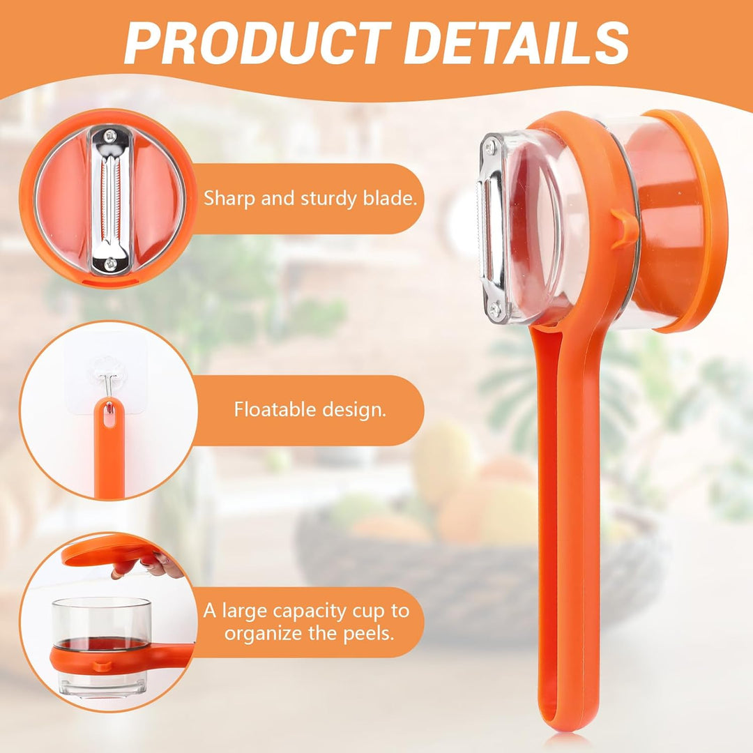 Dual Blade Vegetable Peeler Stainless Steel | Built-In Peel Catcher &amp; Two Interchangeable Heads | Ergonomic Ambidextrous Grip