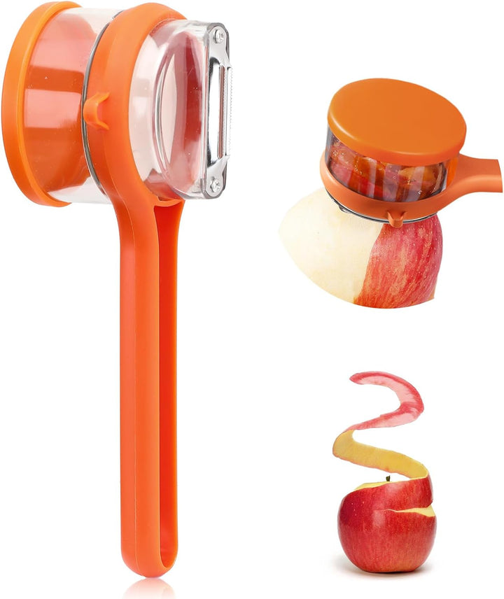 Dual Blade Vegetable Peeler Stainless Steel | Built-In Peel Catcher &amp; Two Interchangeable Heads | Ergonomic Ambidextrous Grip