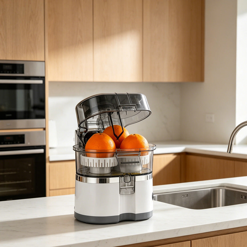 Dual Head Automatic Citrus Juicer One Button Two Speed