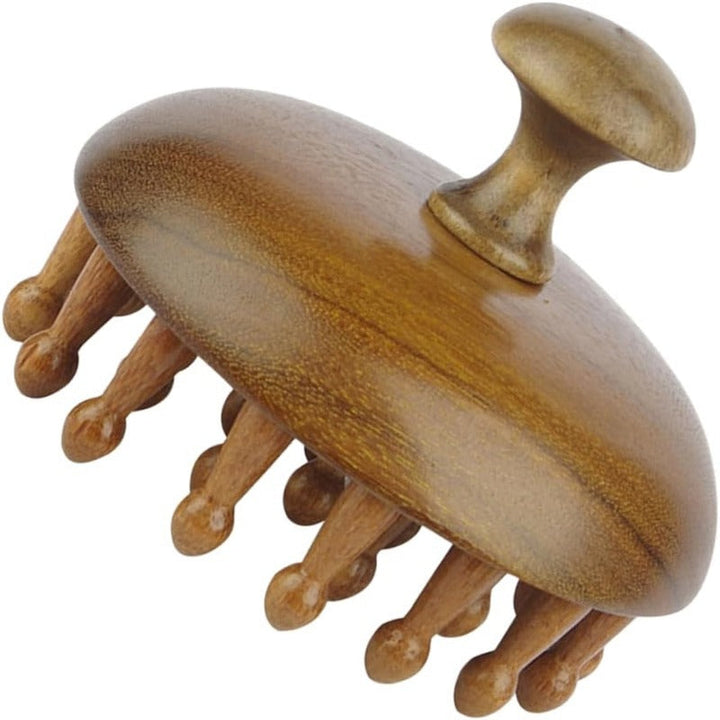 Dual-Sided Scalp Massager Guasha Comb Sandalwood Build