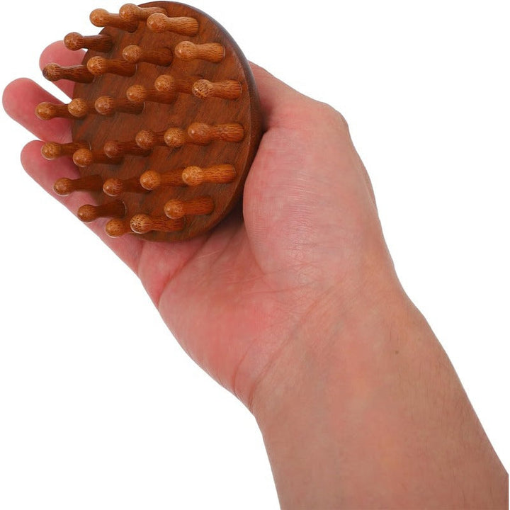 Dual-Sided Scalp Massager Guasha Comb Sandalwood Build