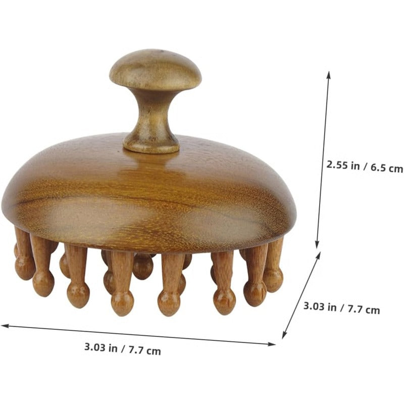 Dual-Sided Scalp Massager Guasha Comb Sandalwood Build