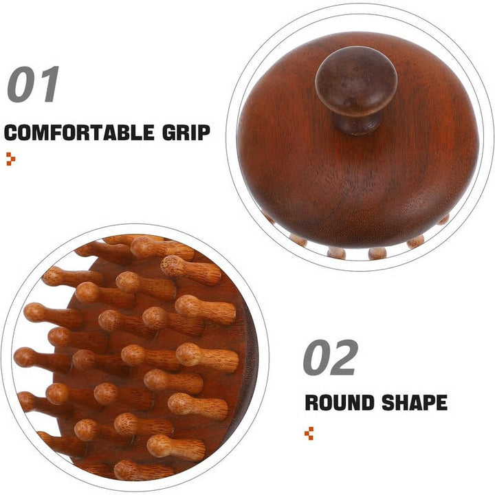 Dual-Sided Scalp Massager Guasha Comb Sandalwood Build