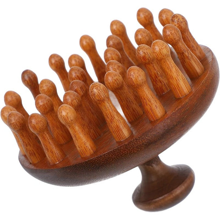 Dual-Sided Scalp Massager Guasha Comb Sandalwood Build