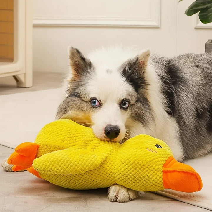 Duck Shaped Dog Chew Toy Squeaky Quacking Tug Toy Pet Safe
