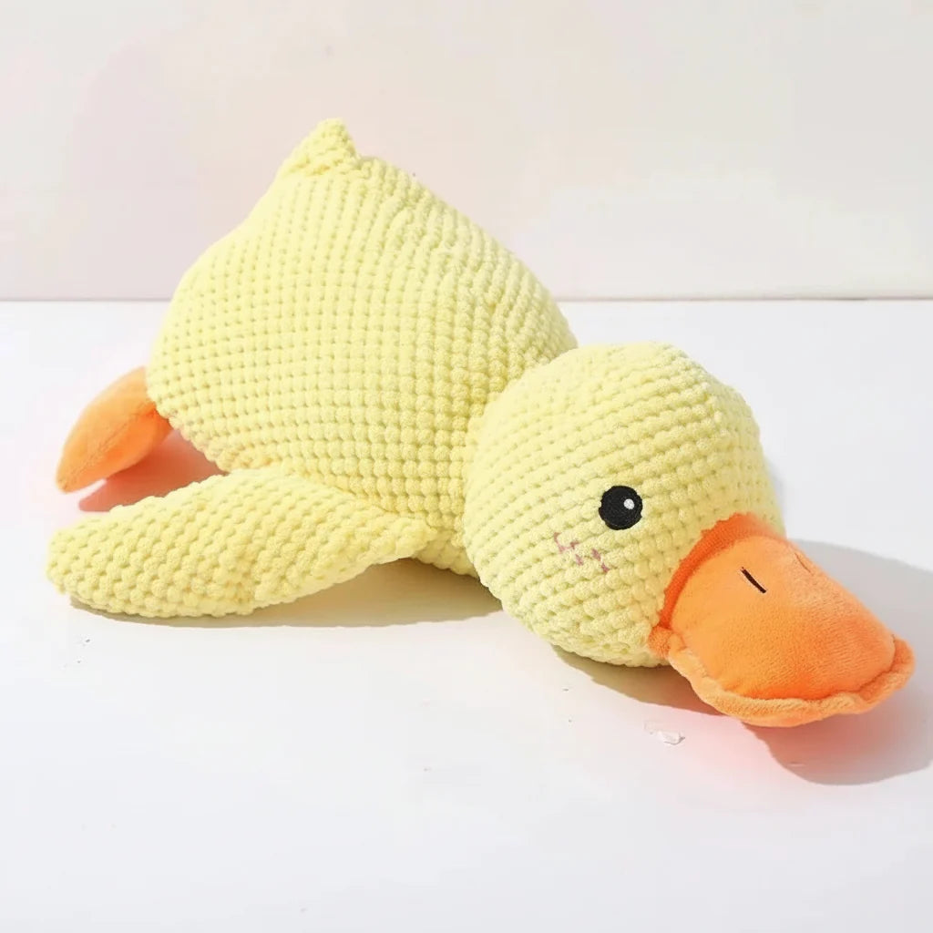 Duck Shaped Dog Chew Toy Squeaky Quacking Tug Toy Pet Safe