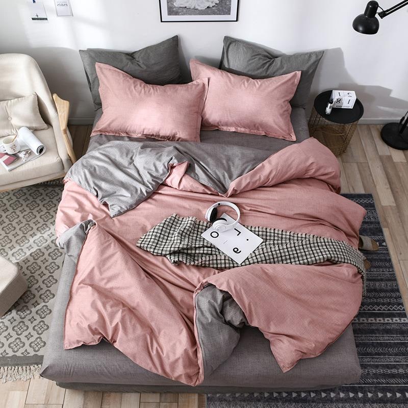 Duvet Cover Set Brushed Microfiber 4pcs | Reversible, Queen &amp; King Sizes | Envelope Closure Pillowcases, Machine Washable