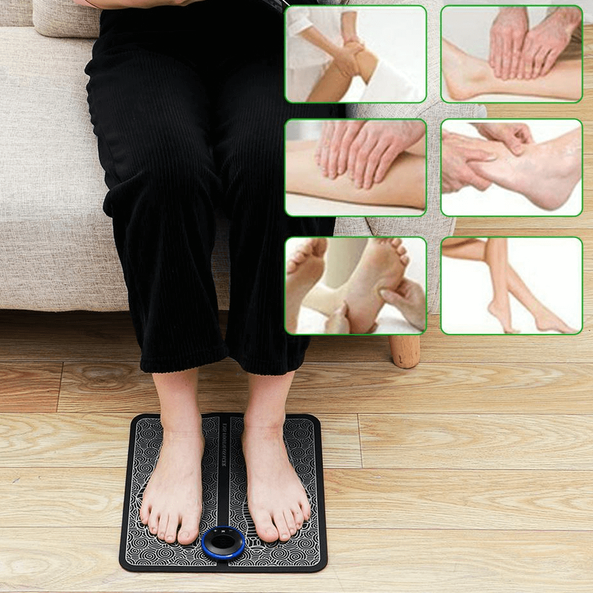 EMS Foot Massage Mat | 9 Adjustable Intensity Modes | USB Rechargeable for Circulation, Muscle Recovery and Stress Relief