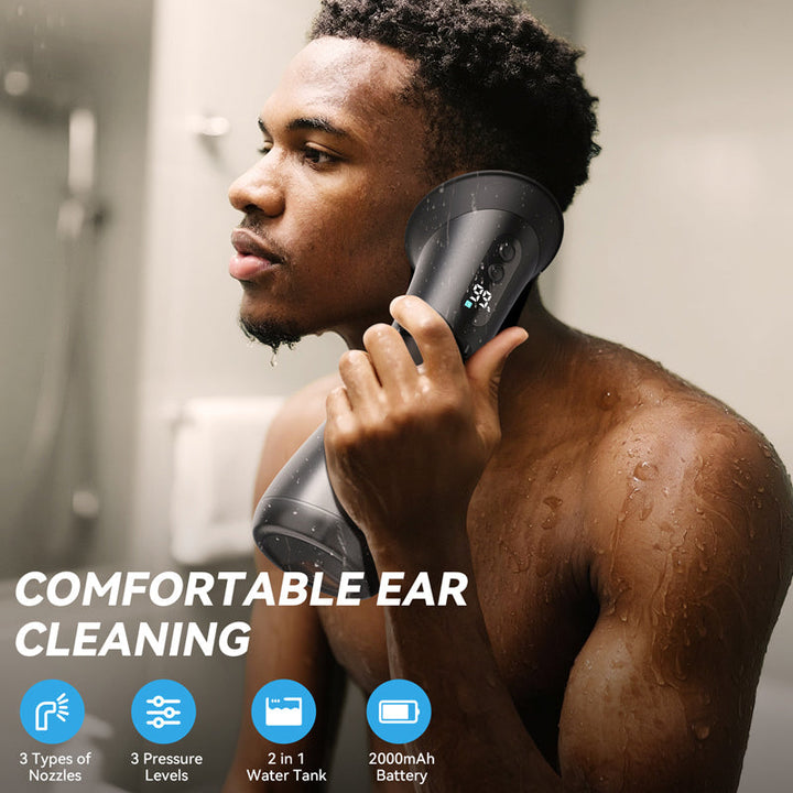 Ear Wax Removal Irrigator | Dual-Tank System with Adjustable Nozzles | Rechargeable USB-C Battery for Travel-Ready Hygiene