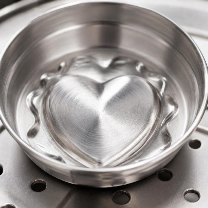 Egg Cooker Stainless Steel Poaching Stovetop with Heart Shaped Mould
