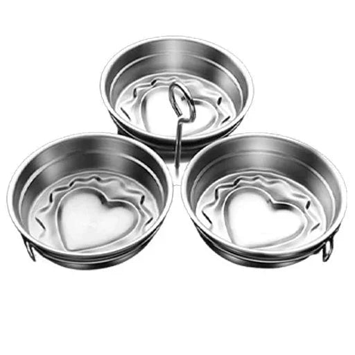 Egg Cooker Stainless Steel Poaching Stovetop with Heart Shaped Mould