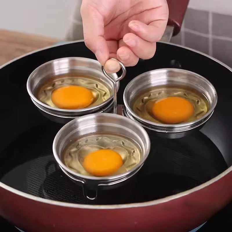 Egg Cooker Stainless Steel Poaching Stovetop with Heart Shaped Mould