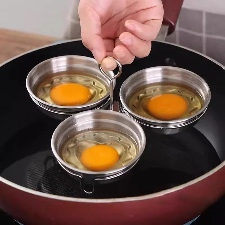 Egg Cooker Stainless Steel Poaching Stovetop with Heart Shaped Mould