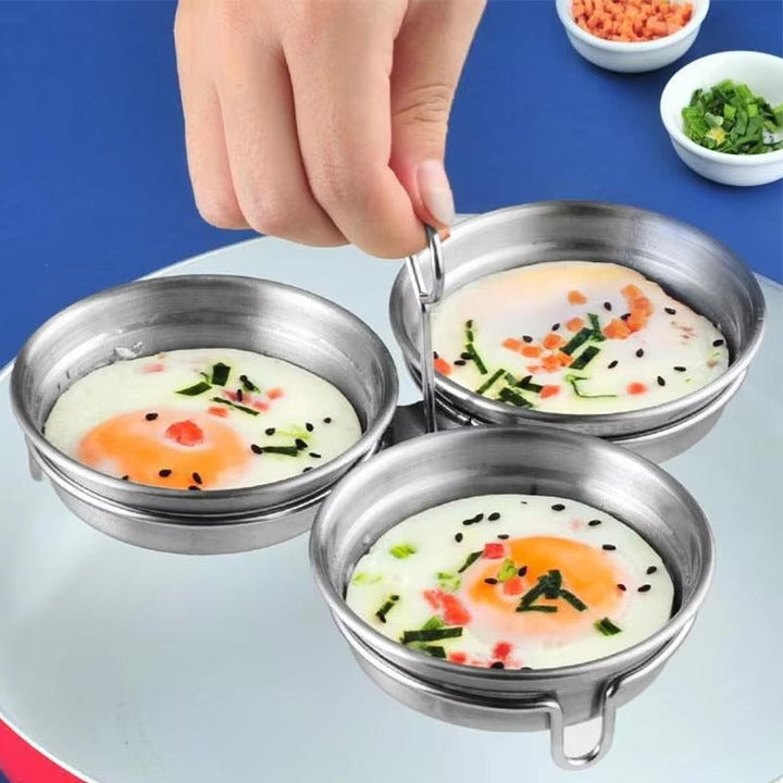 Egg Cooker Stainless Steel Poaching Stovetop with Heart Shaped Mould