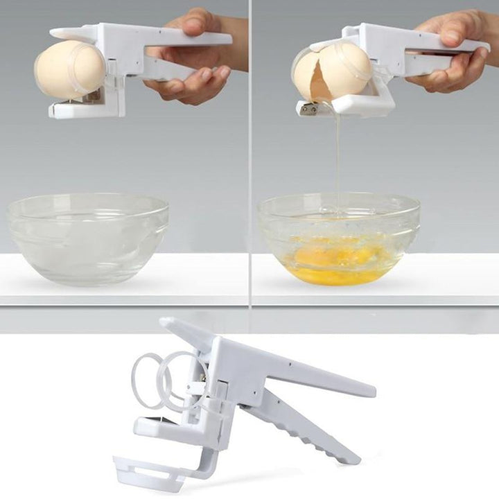 Egg Cracker &amp; Yolk Separator, Plastic, 165g | One-Handed Squeeze Design | No Shell Mess for Omelettes, Cakes &amp; Meringues