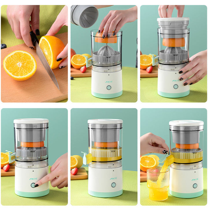 Electric Citrus Juicer | Cordless USB Rechargeable Press with Pulp Strainer