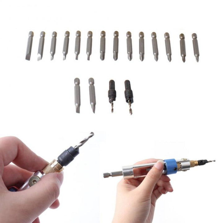 Electric Drill and Screwdriver Set | 2-in-1 Screwdriver and Impact Driver | For Wood Drilling and DIY Woodworking Projects