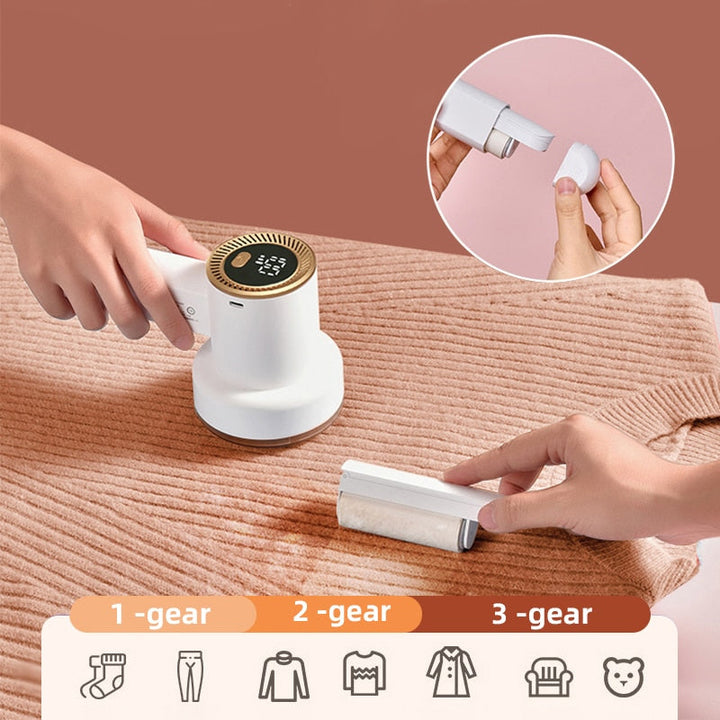 Electric Fabric Lint Remover Rechargeable | 2-in-1 Lint &amp; Pet Hair Remover | Charging Stand Included, Eco-Friendly
