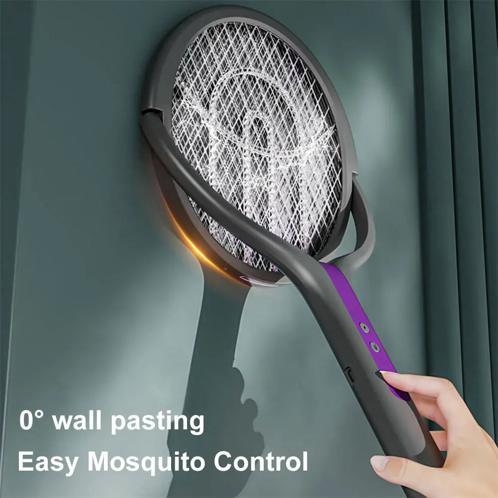 Electric Fly Swatter Rechargeable Retractable USB-C with Rotating Head