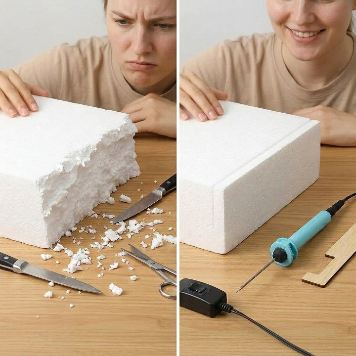 Electric Foam Cutter Hot Compact Stainless Steel Handheld with 5 Lengths