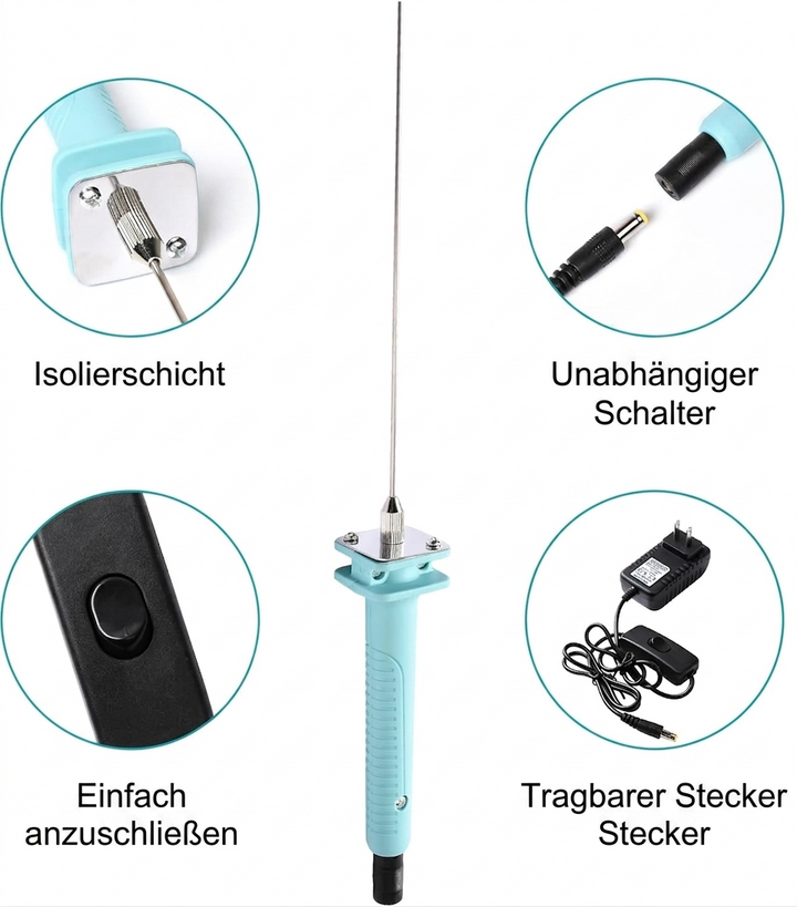 Electric Foam Cutter Hot Compact Stainless Steel Handheld with 5 Lengths