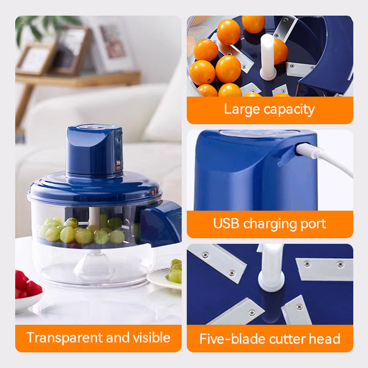 Electric Food Chopper Rechargeable Stainless Steel with USB Charging