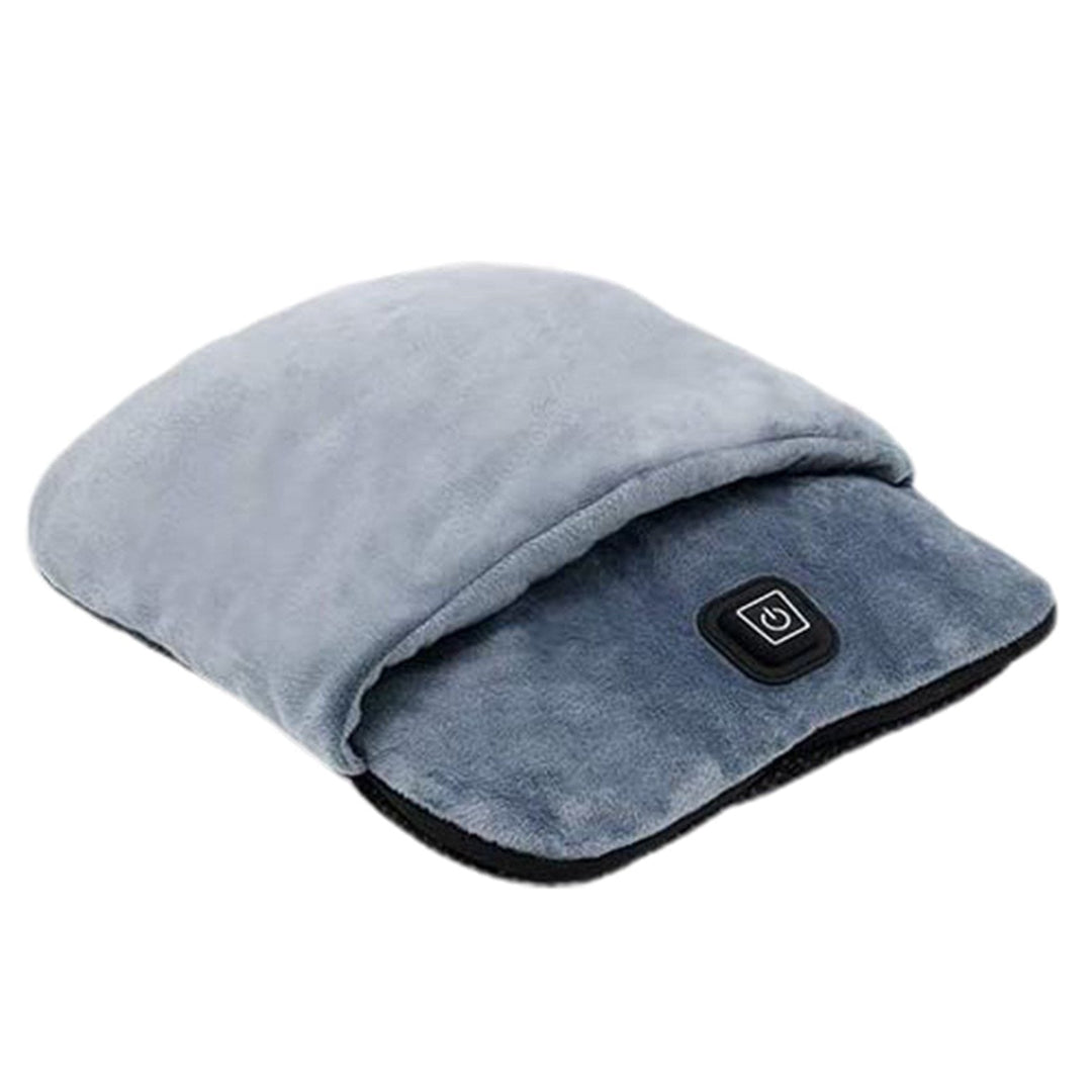 Electric Foot Massager Pouch with Heat and Vibration | Plush Fleece Warmer | USB Powered, Portable for Home, Office and Travel