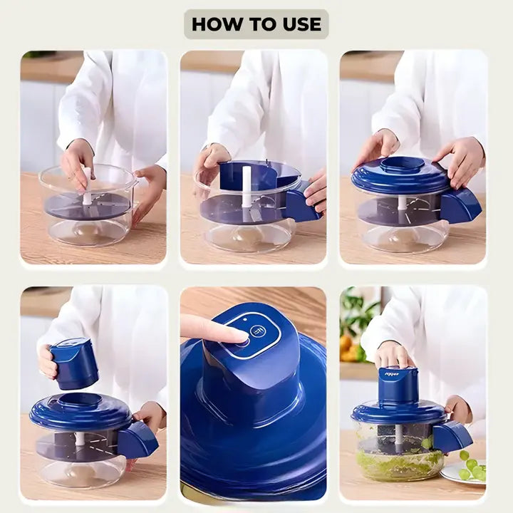 Electric Fruit and Vegetable Peeler Stainless Steel Blades 20 x 23 cm | Cordless Rechargeable | Peels Fruit &amp; Veg in Seconds