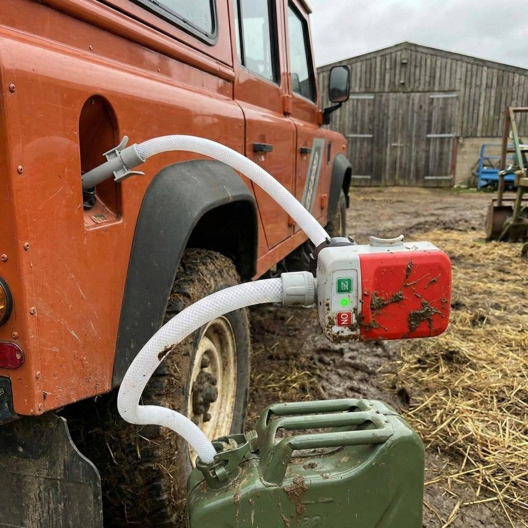 Electric Fuel Transfer Pump | Self-Priming Motor &amp; 3 Conversion Joints | Battery-Powered for Fast, Spill-Free Transfers