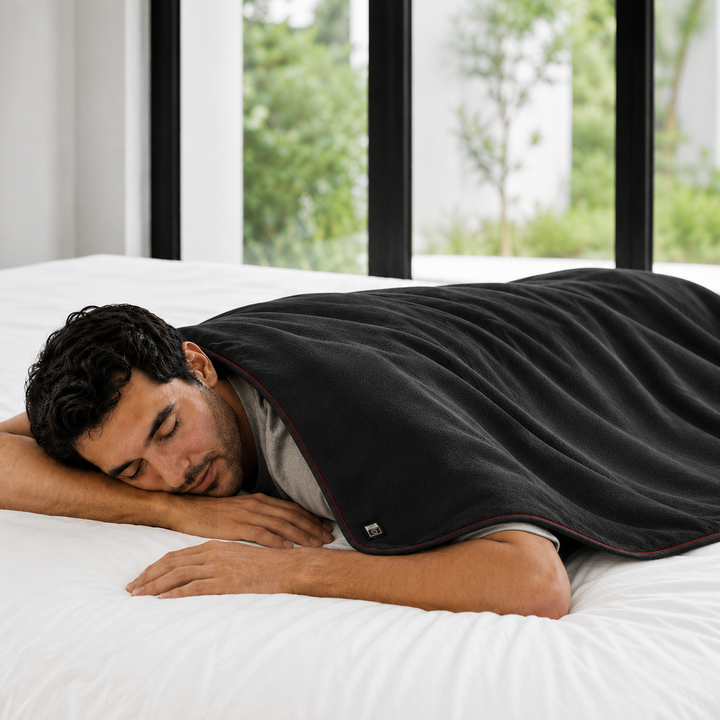 Electric Heating Pad Infrared Fleece 69 x 89 cm | Full Back Coverage, Black Fleece | Auto Shutoff, Three Heat Levels