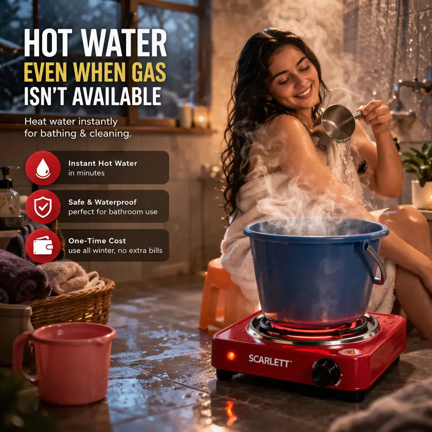 Electric Hot Plate Portable Compact 1000 W Flameless with Any Cookware
