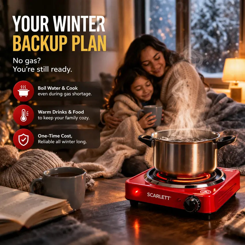 Electric Hot Plate Portable Compact 1000 W Flameless with Any Cookware