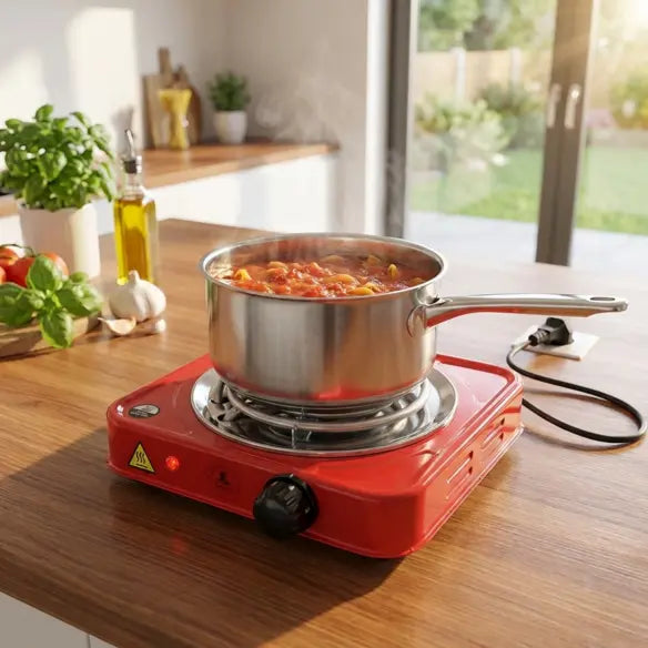 Electric Hot Plate Portable Compact 1000 W Flameless with Any Cookware