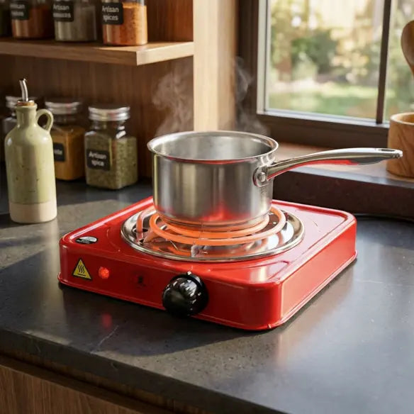Electric Hot Plate Portable Compact 1000 W Flameless with Any Cookware