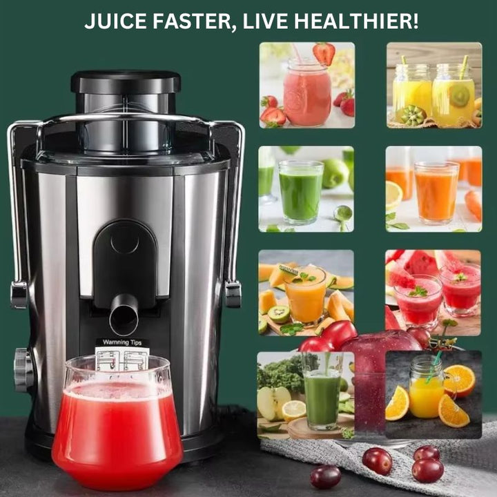 Electric Juicer Machine Stainless Steel Blade | Dual Speed Settings &amp; Wide Feed Chute | 800W Motor for Fast Fresh Juice