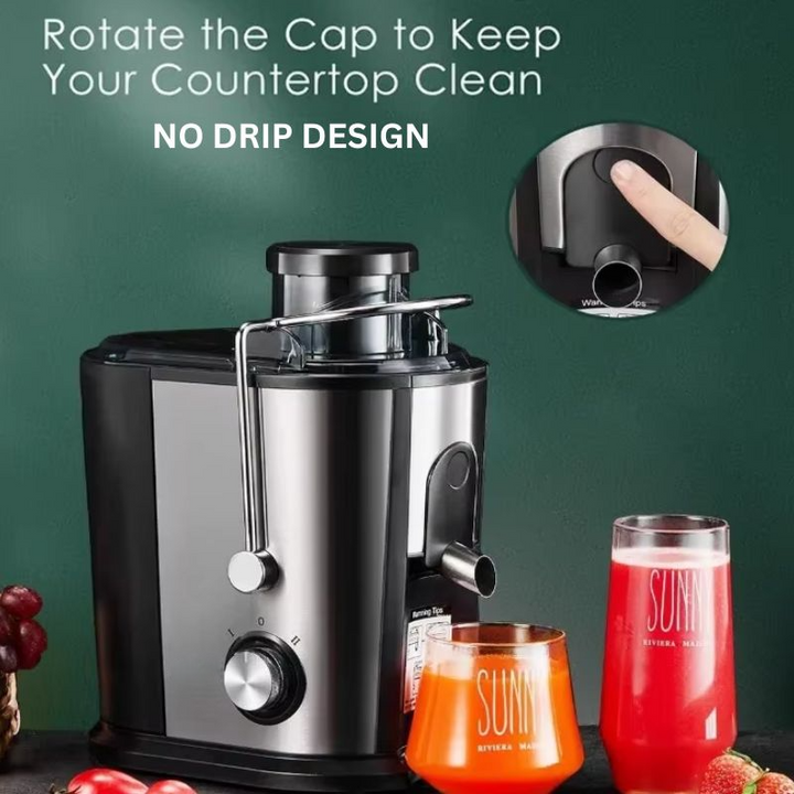 Electric Juicer Machine Stainless Steel Blade | Dual Speed Settings &amp; Wide Feed Chute | 800W Motor for Fast Fresh Juice