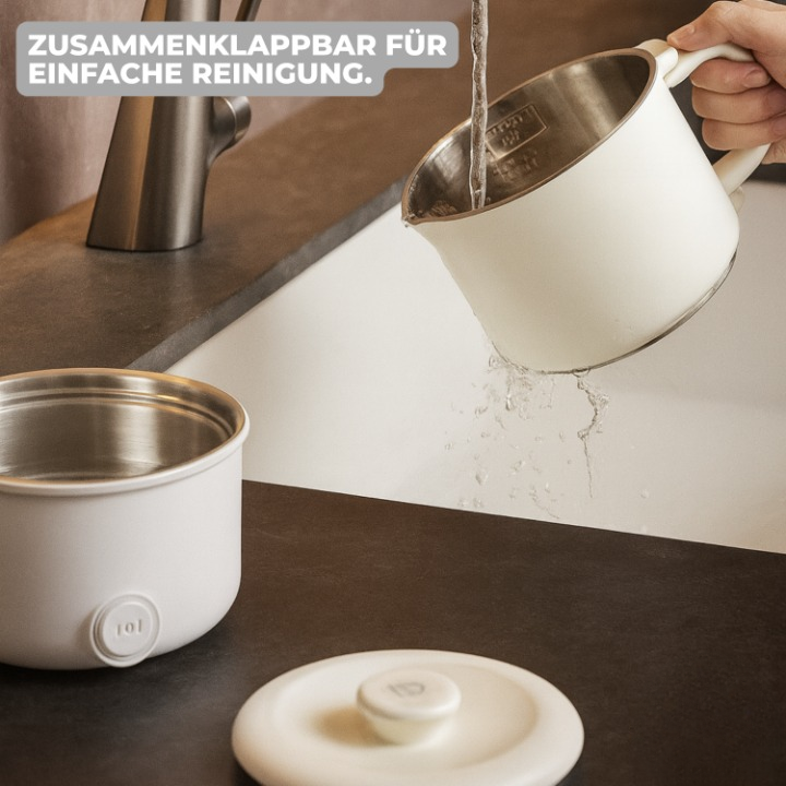 Electric Kettle Compact Glass Travel Heat-Resistant with One-Button Control