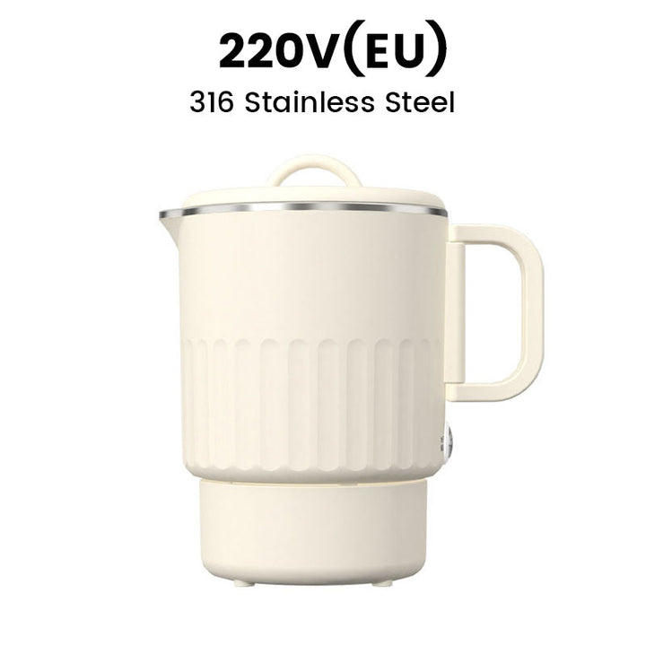 Electric Kettle Compact Glass Travel Heat-Resistant with One-Button Control