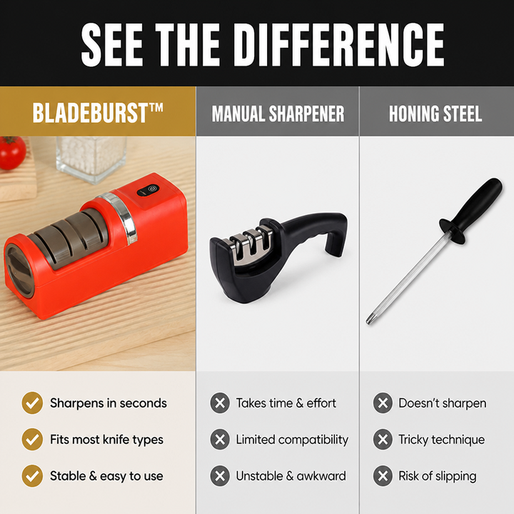 Electric Knife Sharpener, Diamond Wheel, 18 x 6 x 6 cm | Red, Green or White | Cordless with Suction Base for Safe Sharpening