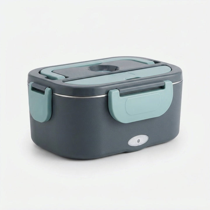 Electric Lunch Box Stainless Steel | 12V/24V Car &amp; 220V Mains | Heated Insert, Insulated Bag, Cutlery Included