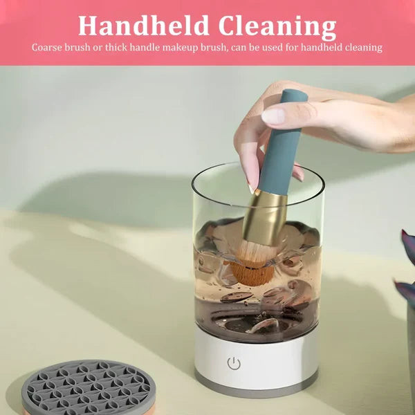 Electric Makeup Brush Cleaner | USB-Powered Rotating Water Flow Technology | Cleans &amp; Dries Multiple Brush Sizes