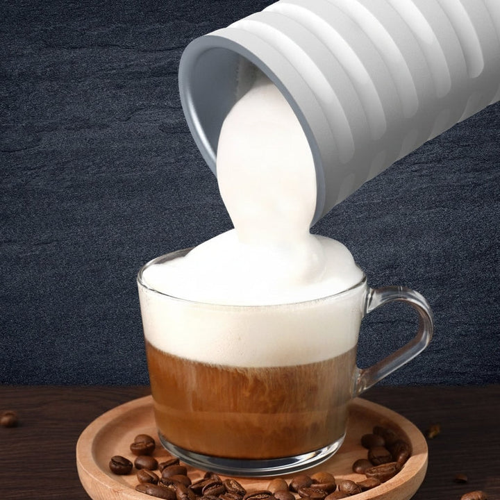 Electric Milk Frother with Non-Stick Coating | One-Touch Automatic Foam Control | 4-in-1 Hot &amp; Cold Foam for Café-Quality Coffee