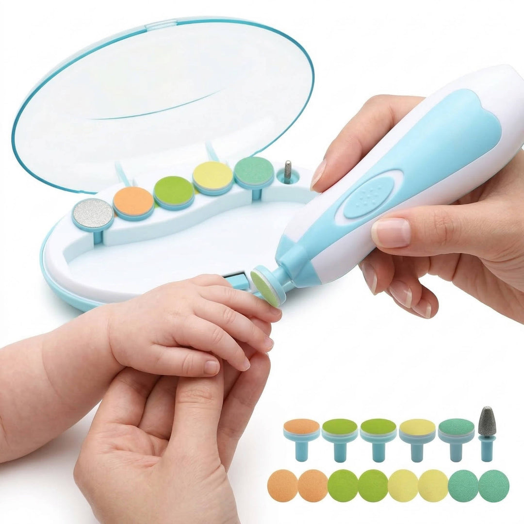 Electric Nail Trimmer Baby 21-Piece LED Quiet Motor with Touch-Stop Sensor
