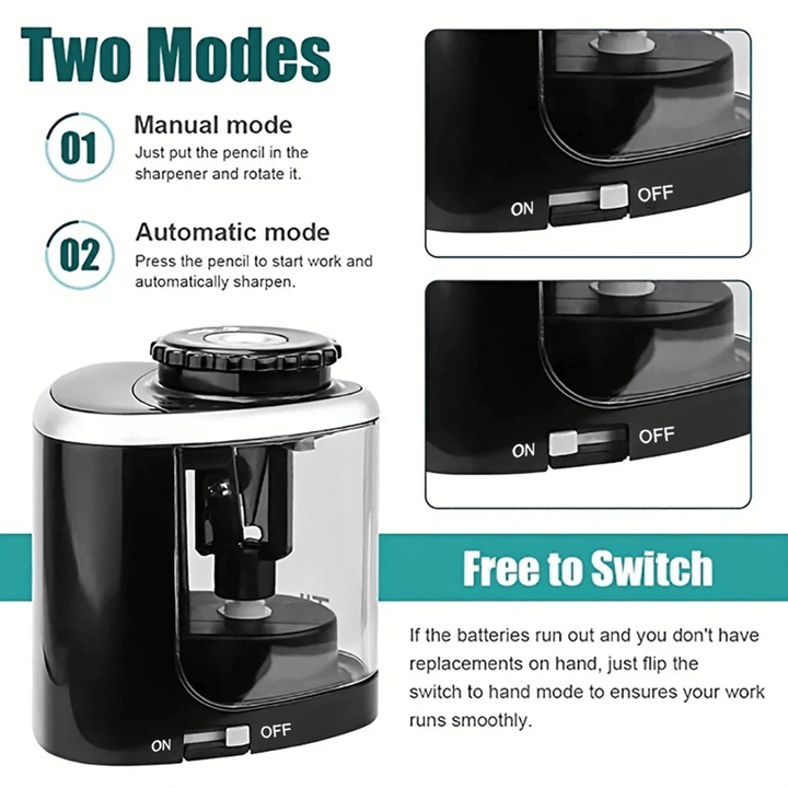 Electric Pencil Sharpener | Automatic Desktop Design with Stainless-Steel Blades | Fast, Precise Results for School and Office