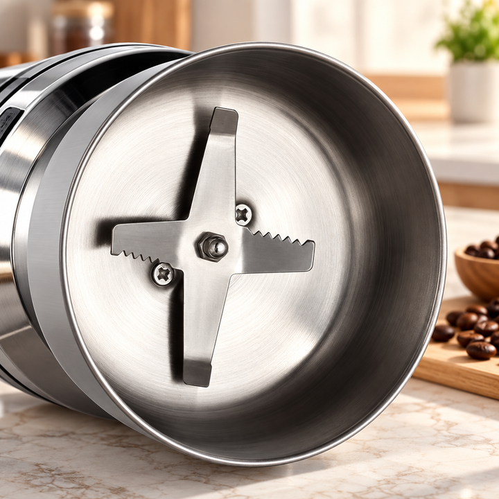 Electric Spice Grinder Stainless Steel Push-Button with Removable Blades