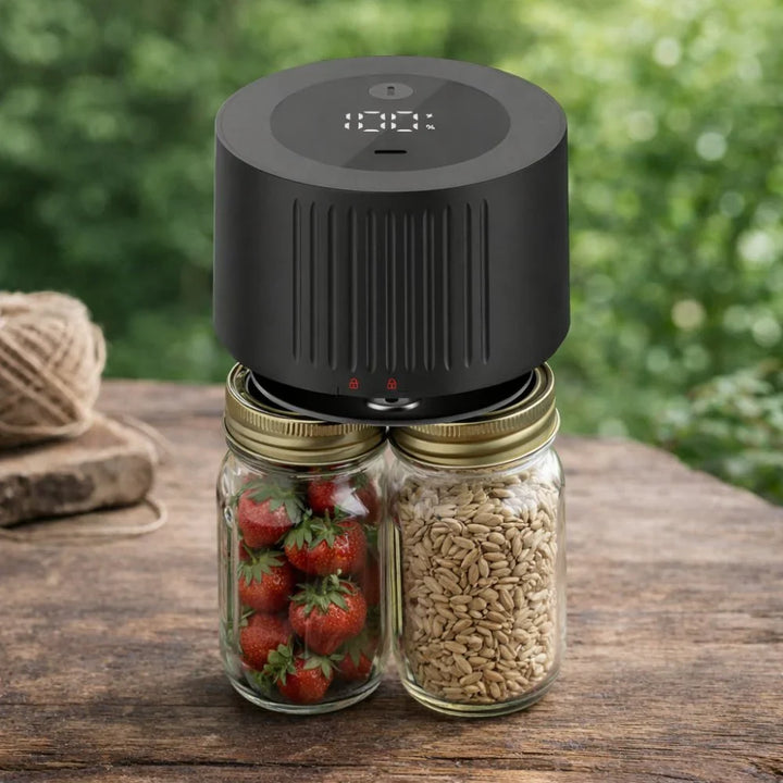 Electric Vacuum Sealer for Mason Jars | One Button Sealing in 40 to 60 Seconds | Cordless, Fits Wide and Regular Mouth Jars
