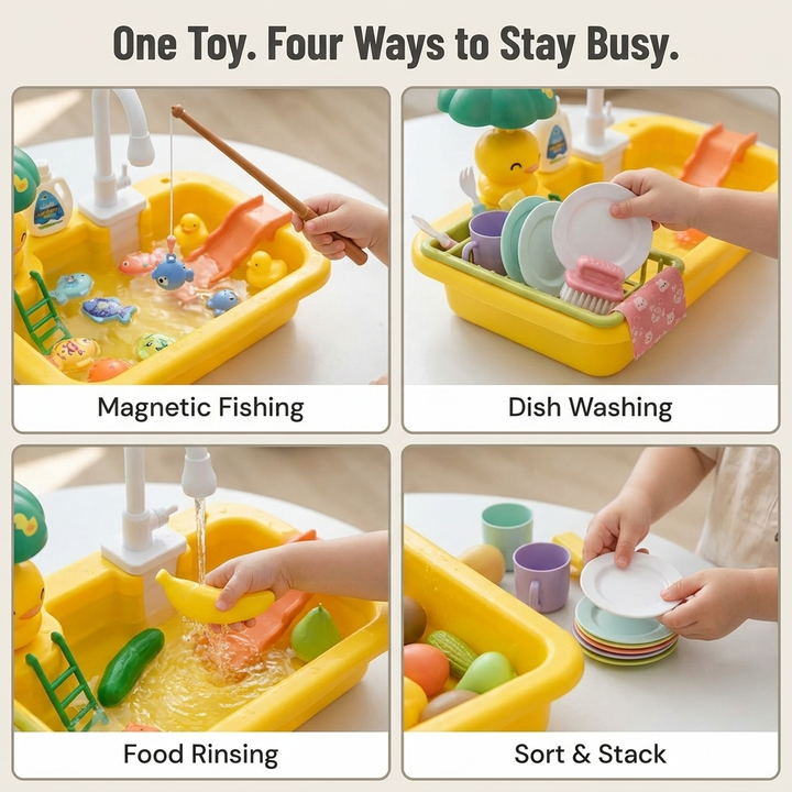 Electric Water Play Sink Magnetic Fishing Game Toddlers