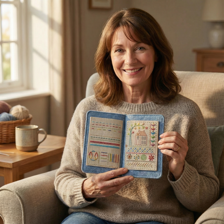 Embroidery Book Set | Stitch Sampler With Threads And Needles