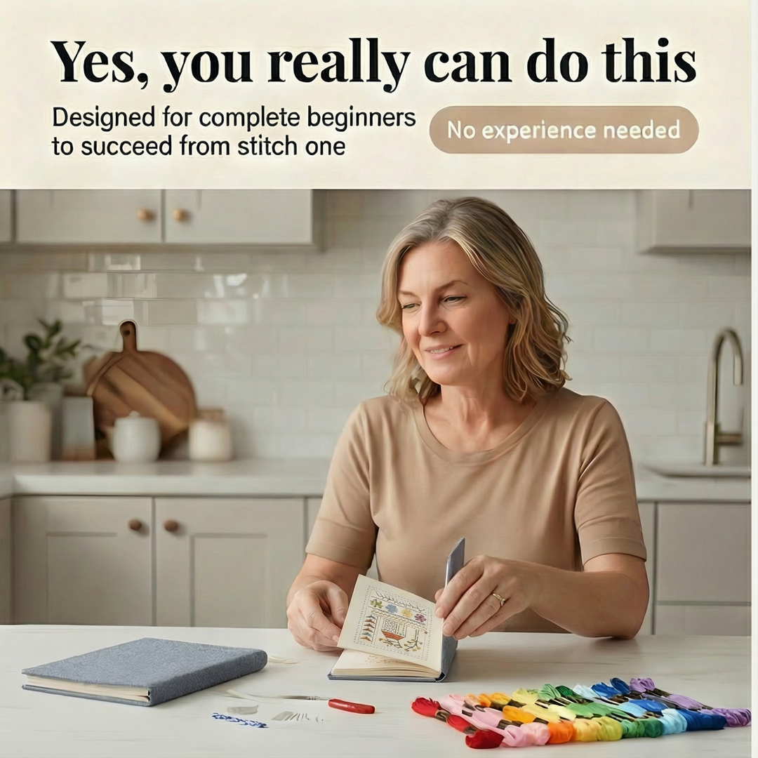Embroidery Book Set | Stitch Sampler With Threads And Needles