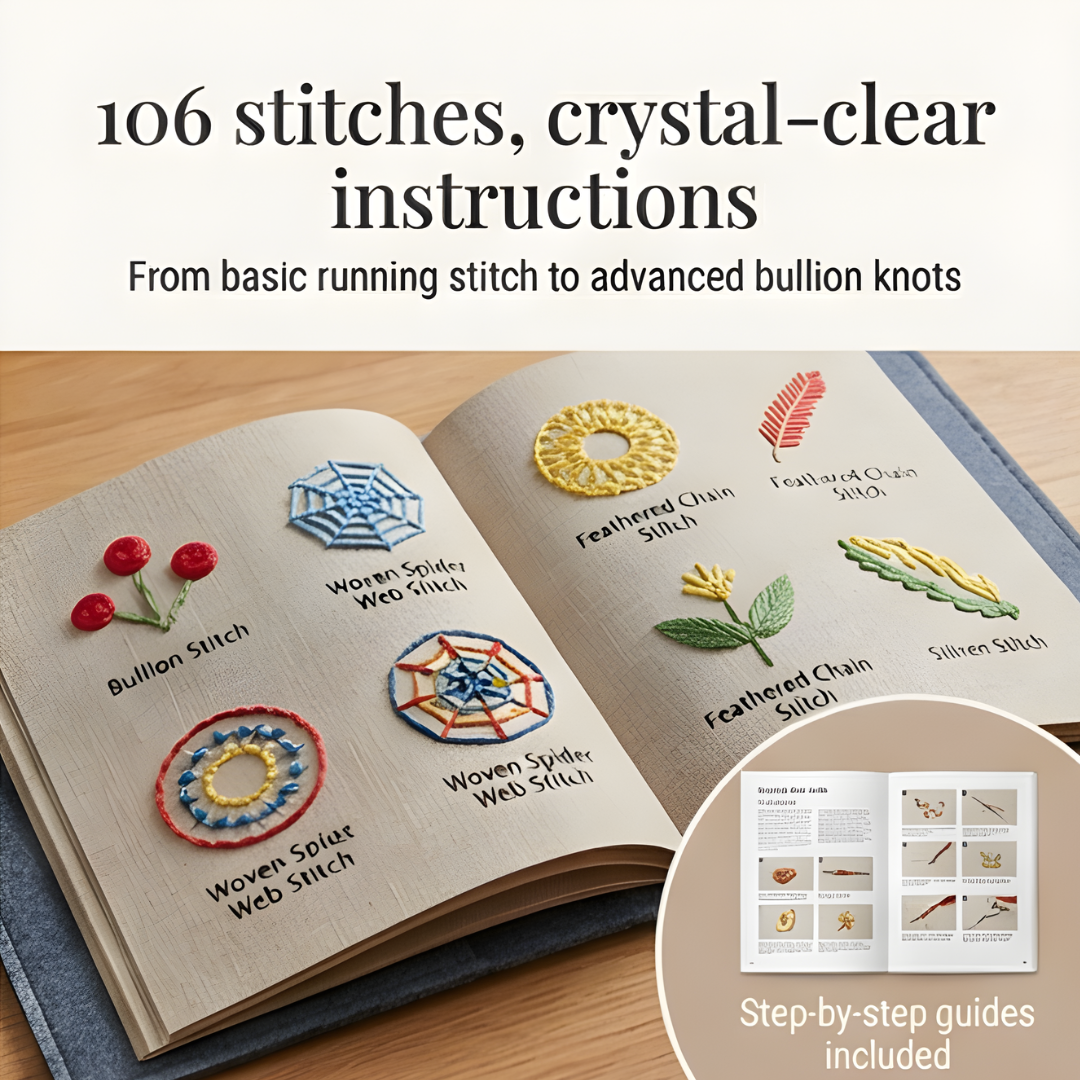 Embroidery Book Set | Stitch Sampler With Threads And Needles